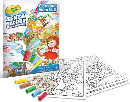 Amazon Crayola Color Wonder おとぎ話 散らからない塗り絵ページ マーカー 子供用ギフト 3歳 4歳 5歳 6歳 おもちゃ 文房具 オフィス用品