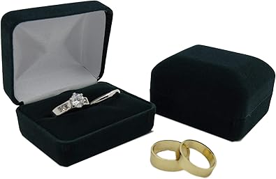 Box Boutique Caja de Terciopelo Verde Oscuro para Anillos de Boda: Amazon.es: Joyería