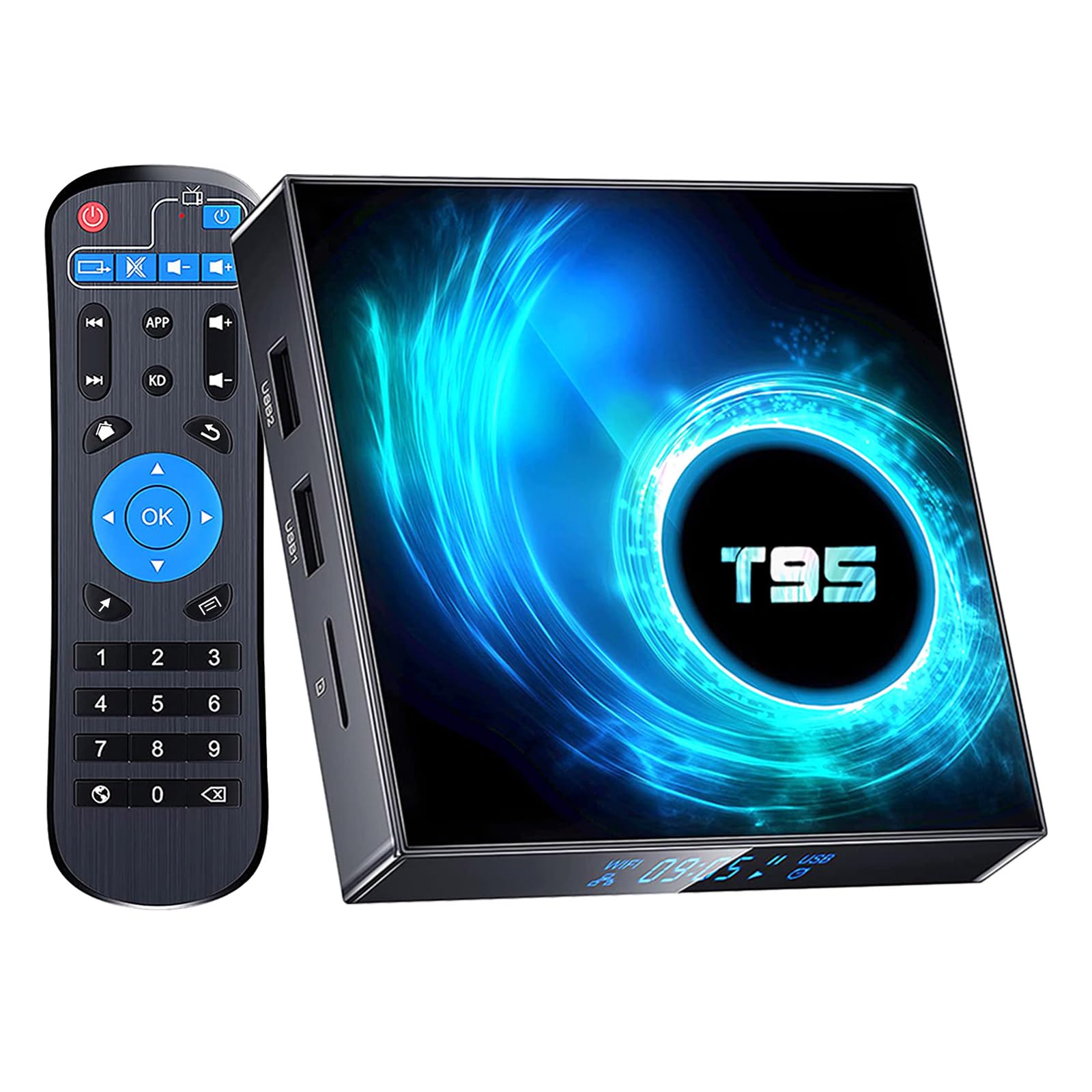 EASYTONE Android TV Box 2025, Android 10.0 TV Box 2GB RAM 16GB ROM Allwinner H616 Quad-Core CPU 4K 6K Support 2.4G+5G Dual WiFi Ethernet 100M Bluetooth H.265 Decoding Smart Box for TV