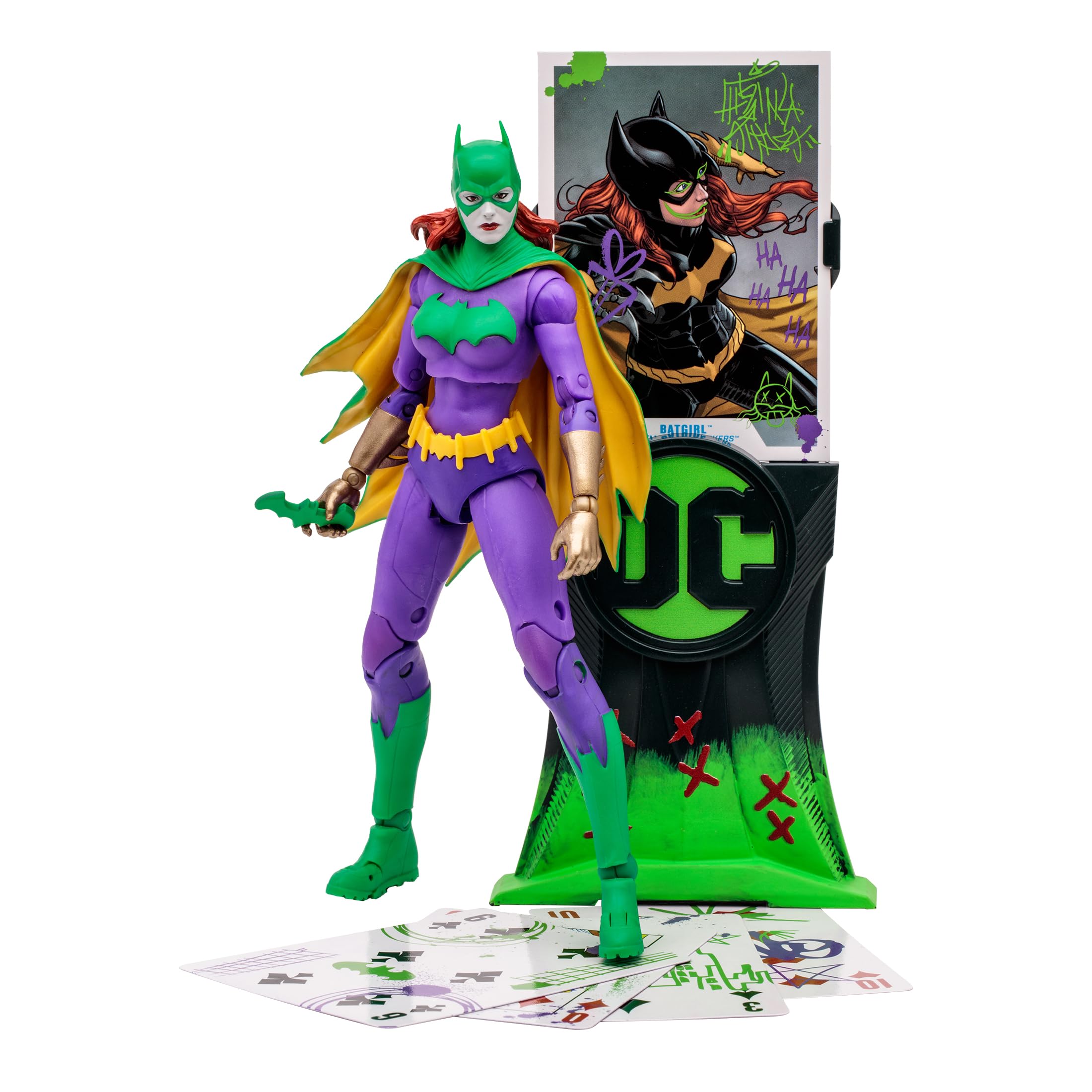 McFarlane Toys DC Multiverse Batgirl (Jokerized) Gold Label Action Figure - 7 Inches Detailed Collectible with 22 Articulation Points and Exclusive Jokerized Accessories