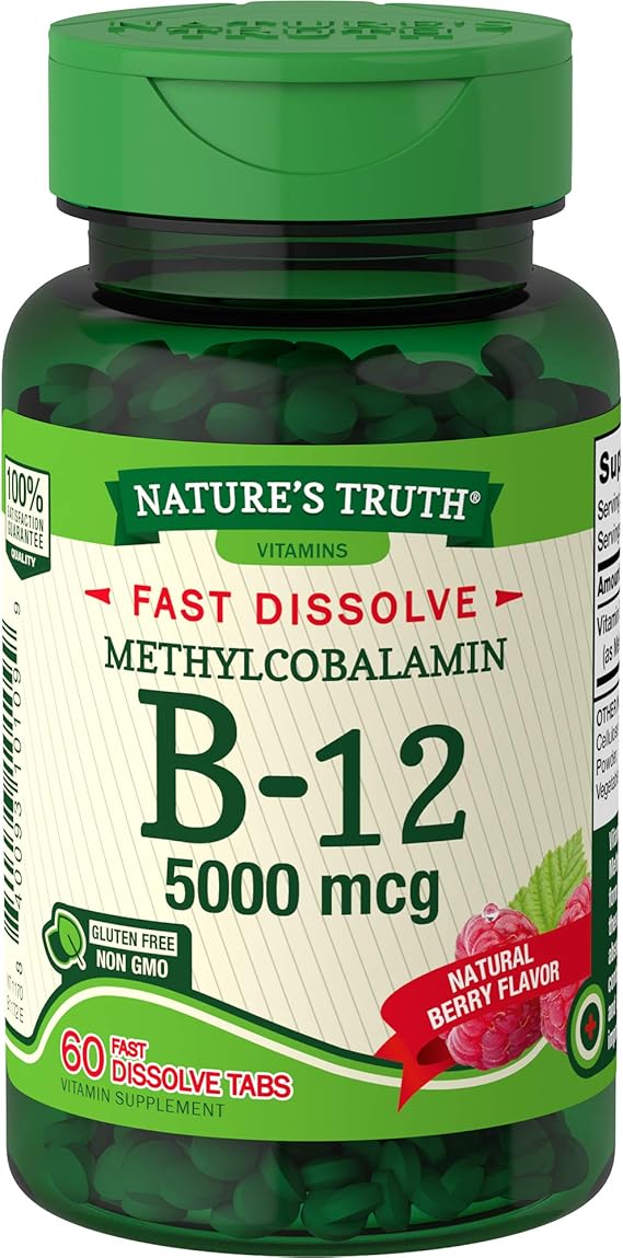 Nature's Truth B12 Vitamin 5000 mcg 60 Tablets Fast