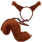 XEPST Animal Squirrel Costume Set, Squirrel Ears and Tail Set with Squirrel Headband Squirrel Tail for Animal Costume Cosplay Birthday Party Accessories Halloween Fancy Dress Party Supplies