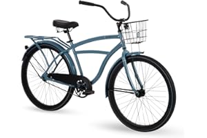 Huffy Cruiser Bike, Fairmont or Woodhaven Model, 20/24/26 Inch Sizes, Perfect for Casual Rides, Ergonomic Upright Design, Fenders Prevent Spray, Rear Rack and Basket Available, Simple Coaster Brakes
