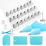 Kincown [NEW UPGRADED]33pcs Cake Decorating Tools Kit,Baking Supplies Set,Piping Tips and Bag Set with 24 Stainless Steel Ici