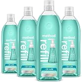 method Foaming Hand Wash Refill, Waterfall, 28 fl oz, 4 pack | Refills Up to 3X, Hydrates &amp; Softens Skin, Designed for Gentle Everyday Cleansing, With Notes of Water Lily &amp; Sandalwood