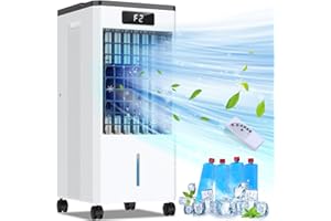 BINGZAIR Portable Air Conditioners, 3-IN-1 Evaporative Air Cooler w/4 Modes 3 Speeds, 1.6 Gal Water Tank, Swamp Cooler w/Remote, Windowless Air Conditioner w/12H Timer, Child Lock, Portable AC for Room Office