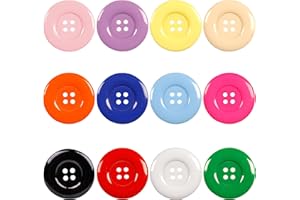 YAKA 50Pcs 1.5inch(38mm) Sewing Resin Buttons Round Shape 4 Holes Craft Buttons for Sewing Scrapbooking and DIY Craft Multicolored