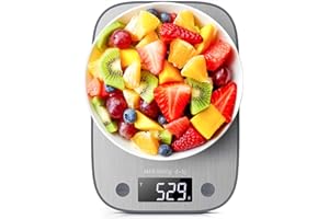 SIMPLETASTE Digital Food Kitchen Scale, Measures in Grams and Ounces for Baking, Cooking, Weight Loss for healthy Diet, 304 Stainless Steel