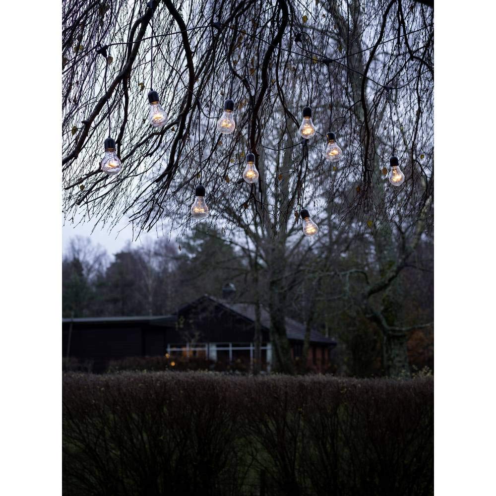 Konstsmide Outdoor Garden Lights/String Lights Mains Powered 4.5m Hanging with Hooks Shatterproof 10 LED Bulbs Dimmable