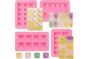 Pill Molds for Making Pills, Medical Tablets Capsule Silicone Fondant Molds, Round Love Heart Shaped Pill Chocolate Baking Mo