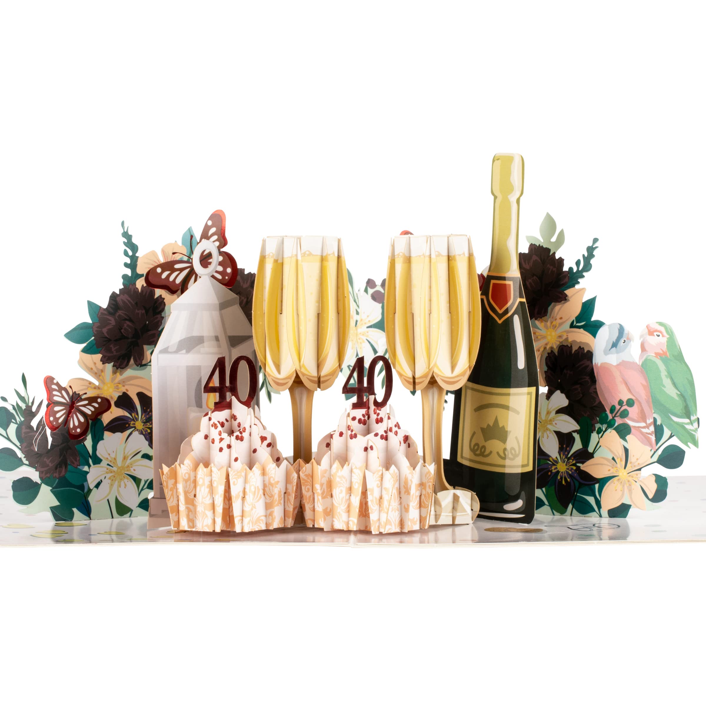 Cardology Ruby Wedding Pop Up Card | 40th Wedding Anniversary Greeting Card & Gift | Handmade