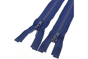 #5 27 Inch Separating Jacket Zippers 2PCS Plastic Bulk Zippers for Coats Sewing Crafts Tailor Bags Home Textile, Navy Blue YI