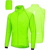 33,000ft Men's Cycling Jacket Long Sleeve, Waterproof Running Bike Vest Outerwear Reflective Windproof Sleeveless Jacket