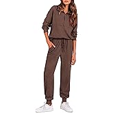 PRETTYGARDEN Women's Fall 2 Piece Lounge Sets Zip Up Sweatshirt Jogger Pants Sweat Track Suits Travel Outfit Winter Clothing