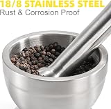 Bekith Mortar and Pestle Sets 18/8 Stainless Steel Spice Grinder Molcajete view 3