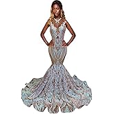 Keting Shiny Sequined Mermaid Women's Prom Party Evening Gala Dress Pageant Celebrity Gown