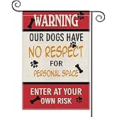 AVOIN colorlife Personal Space Enter At Your Own Risk Garden Flag Double Sided, Dogs Warning Flag Yard Outdoor Decoration 12 x 18 Inch