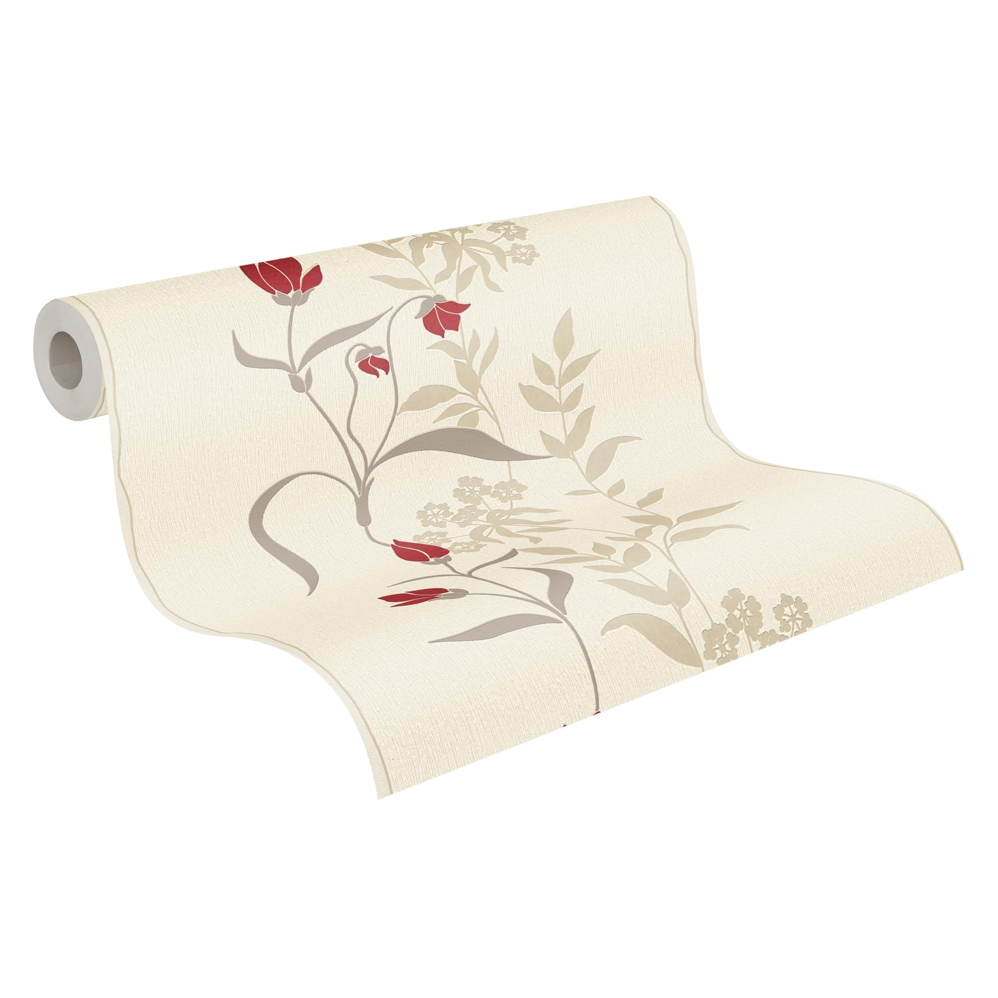 A.S. Création Avenzio 958741 95874-1 Non-Woven Wallpaper Floral 10.05 m x 0.53 m Cream Red Beige