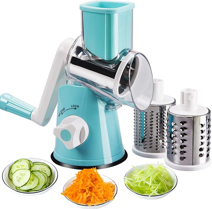 FAVIA Handheld Rotary Slicers for Vegetables Cheese Grater Shredder