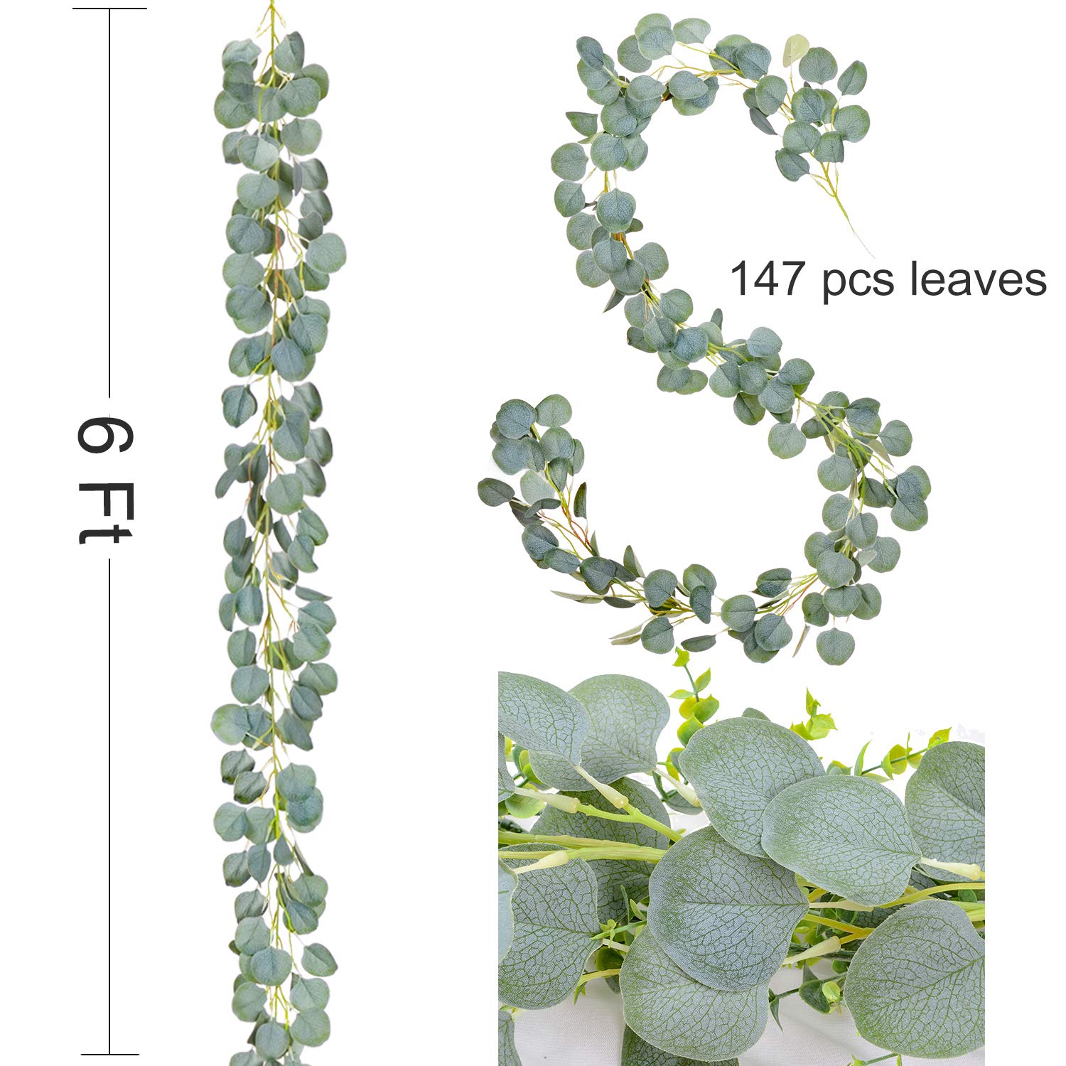 YQing Eukalyptus Pflanze K/ü nstliche Leaf Greenery Kunstpflanze Urlaub