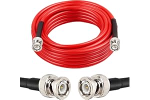 MOOKEERF BNC Male to Male Coaxial Cable - 50 ohm Ultra Low Loss RG8X Coax Cable for Antenna, RF Radio, Modem, Oscilloscope, Spectrum Analyzer, Signal Generator (25FT)