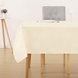 Deconovo Oxford Tablecloth 137x274cm Water Resistant Beige Rectangle