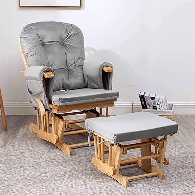 Buy Paddie Glider Rocking Chair Replacement Cushions Velvet Washable For Chairs Ottoman Light Grey Online In Germany B07m9l13zy