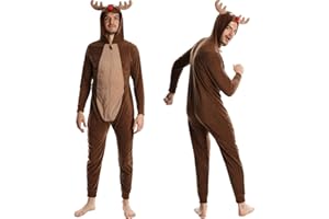 SLEEPHERO Men’s Fleece Onesie – Full Zip Union Suit with Hood – Soft Adult One-Piece Pajamas