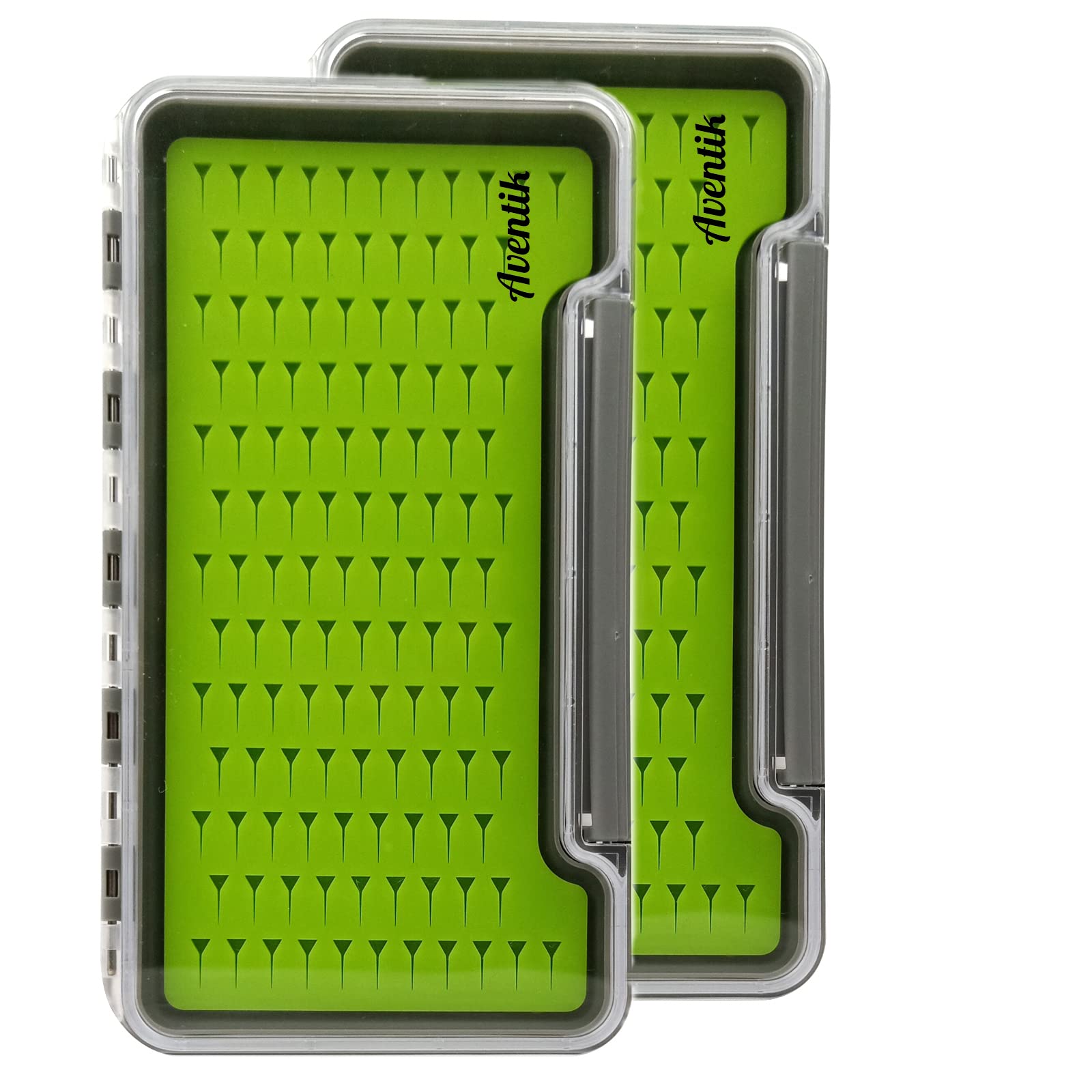 Photo 1 of Aventik Fly Fishing Boxes Silicone Super Slim Fishing Storage Fishing Tackle Case Waterproof Best Pocket Sizes 7.36"X4.02"X0.63"/5.39"X3.74" X0.63'’(2pc-g048lb)