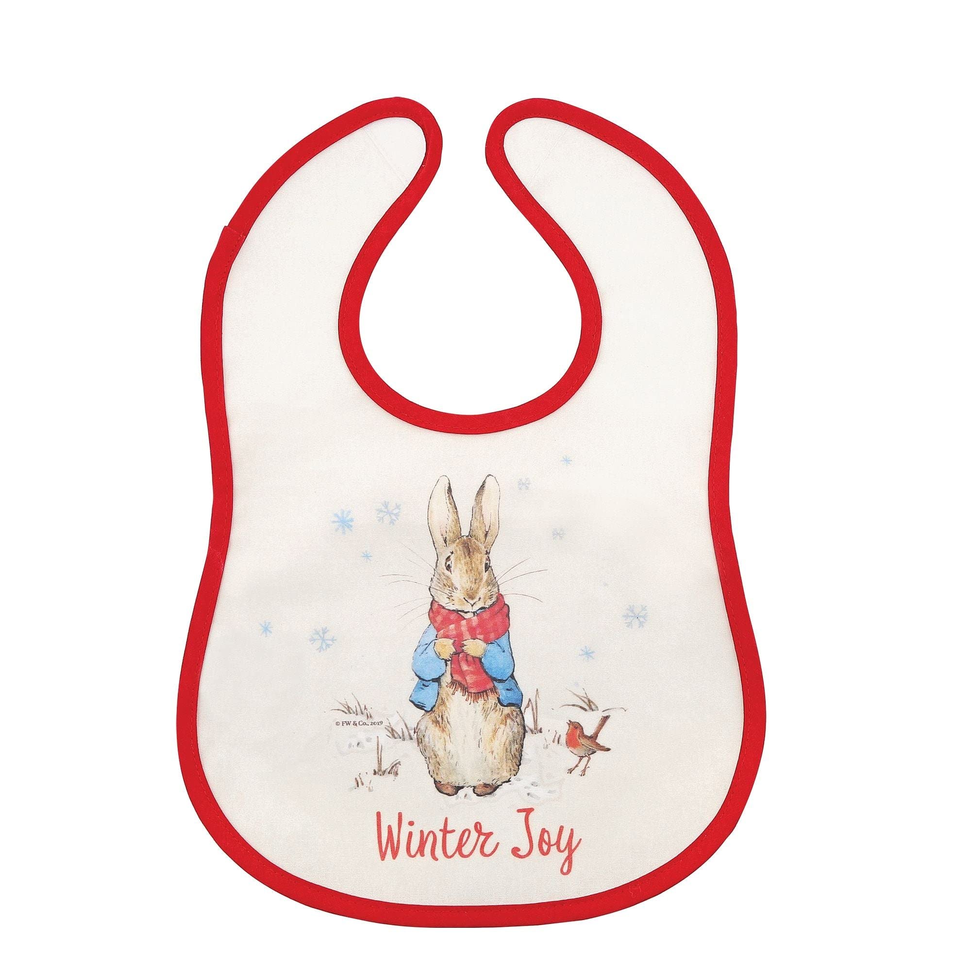 Beatrix Potter Plush Peter Rabbit Christmas Bib