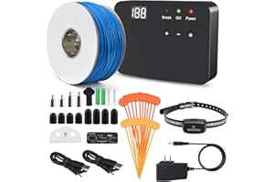 MASBRILL Electric Fence for Dogs,Underground Dog Fence System In Ground Electric 2024 Pet Containment Fence with Waterproof Rechargeable Training Collar Tone Shock Correction Covers up to 3/4 Acre