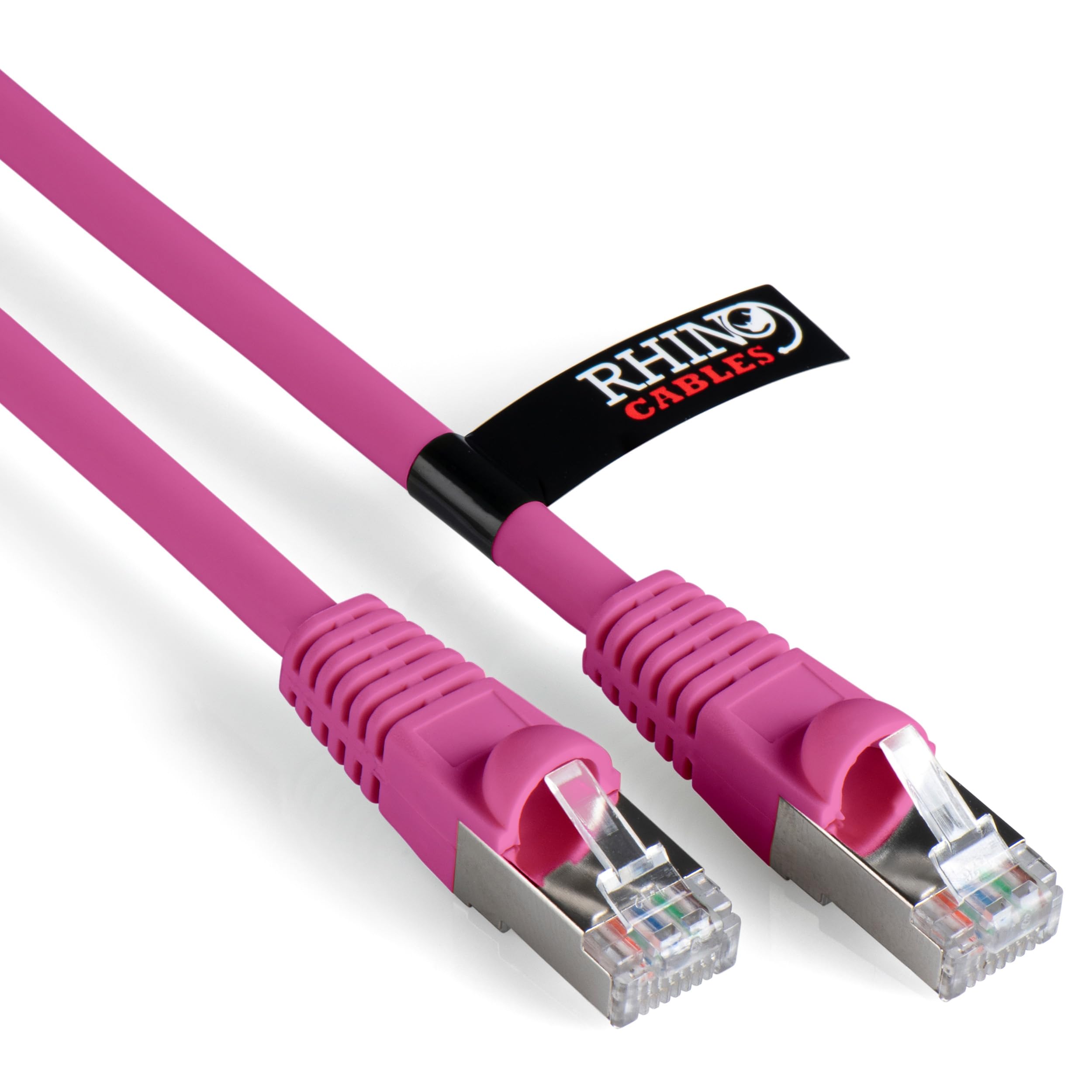 rhinocables CAT 6a Ethernet Cable | 10Gbps S/FT High-Speed & Large Bandwidth Data Transfer | Reliable LAN Network RJ45 Cable | Wi-Fi Broadband Cable for Seamless Gaming & Streaming (1m, Pink)