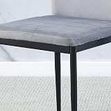 NICEME Compact Dining Table Set with 2 Chairs - Gray High Gloss 75x75 cm view 8