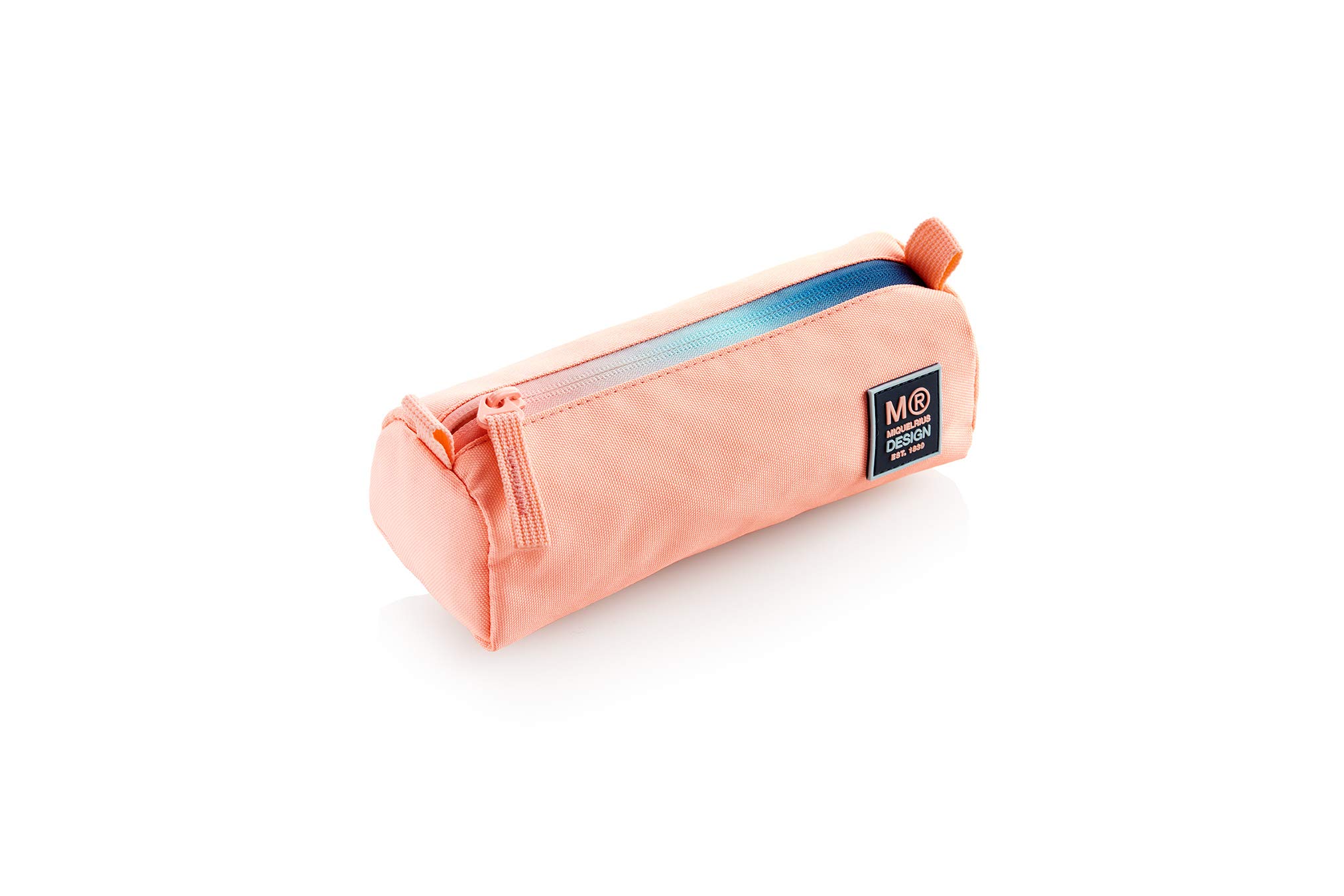 Miquelrius - Large Pencil Case, Round Pencil Case, Recyclable Material, Zipper, Iris Collection, Coral