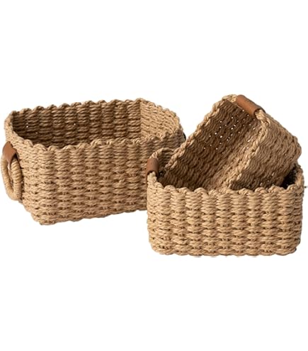 Amazon.com: La Jolie Maison Small Sand Wicker Baskets Set of 3