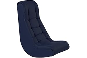Factory Direct Partners Soft Tufted Floor Rocker - Cushioned Ground Chair for Kids Teens and Adults - Great for Reading, Gaming, Meditating, TV - Navy, 10488-NV