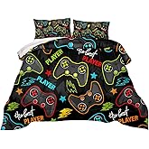 Z.Jian HOME Gaming Comforter for Boys Teen,Game Contoller Bedding Set for Boys Kids,Down Alternative Comforter for All Season,Gamer Home Decor (Comforter-Game25, Twin)