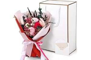 OMLDGGR Preserved Flowers Bouquets, Flowers for Delivery Real Preserved Flowers Roses Bouquets Anniversary Graduation Birthday Gifts for Women Her Mom Grandma Wife Friends (Pink)
