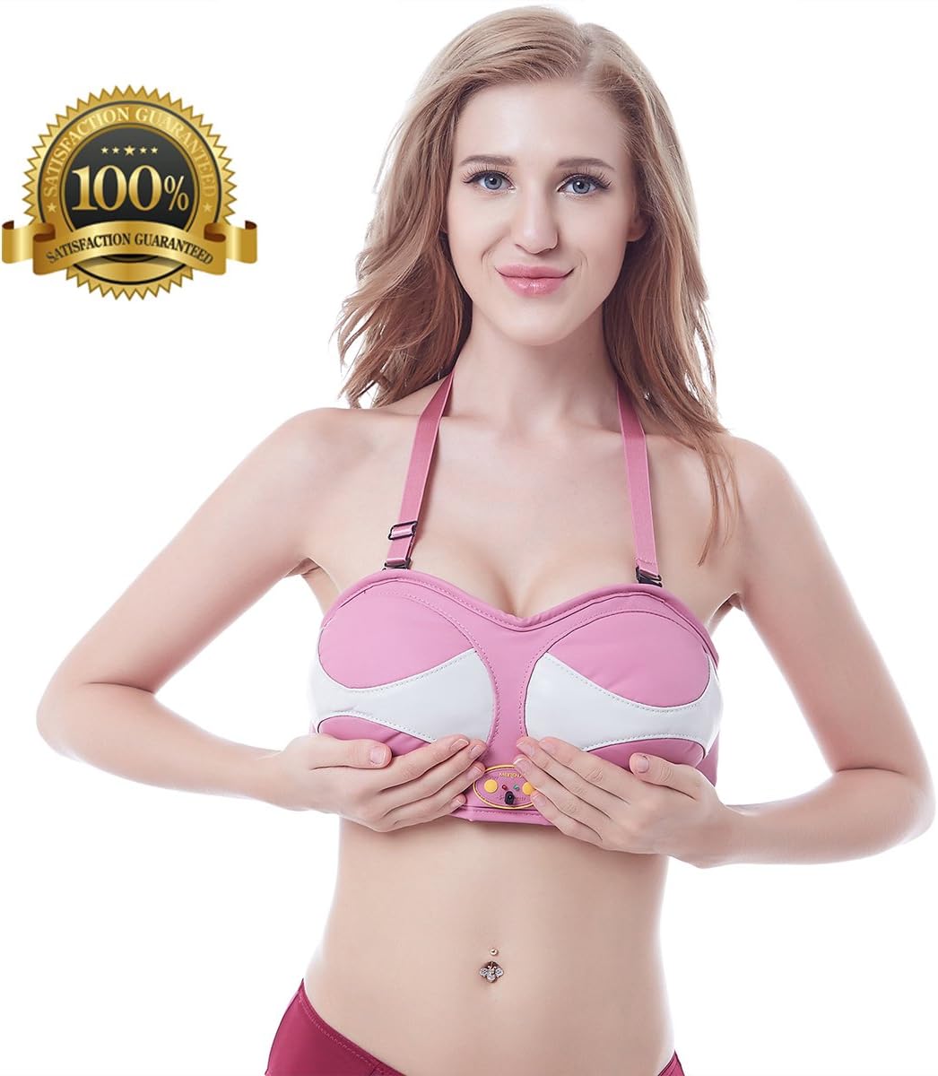 Breast Massage,Electric Chest Massage,Vibrating Breast Enlargement Massage Bra Automatic Heating (Large)