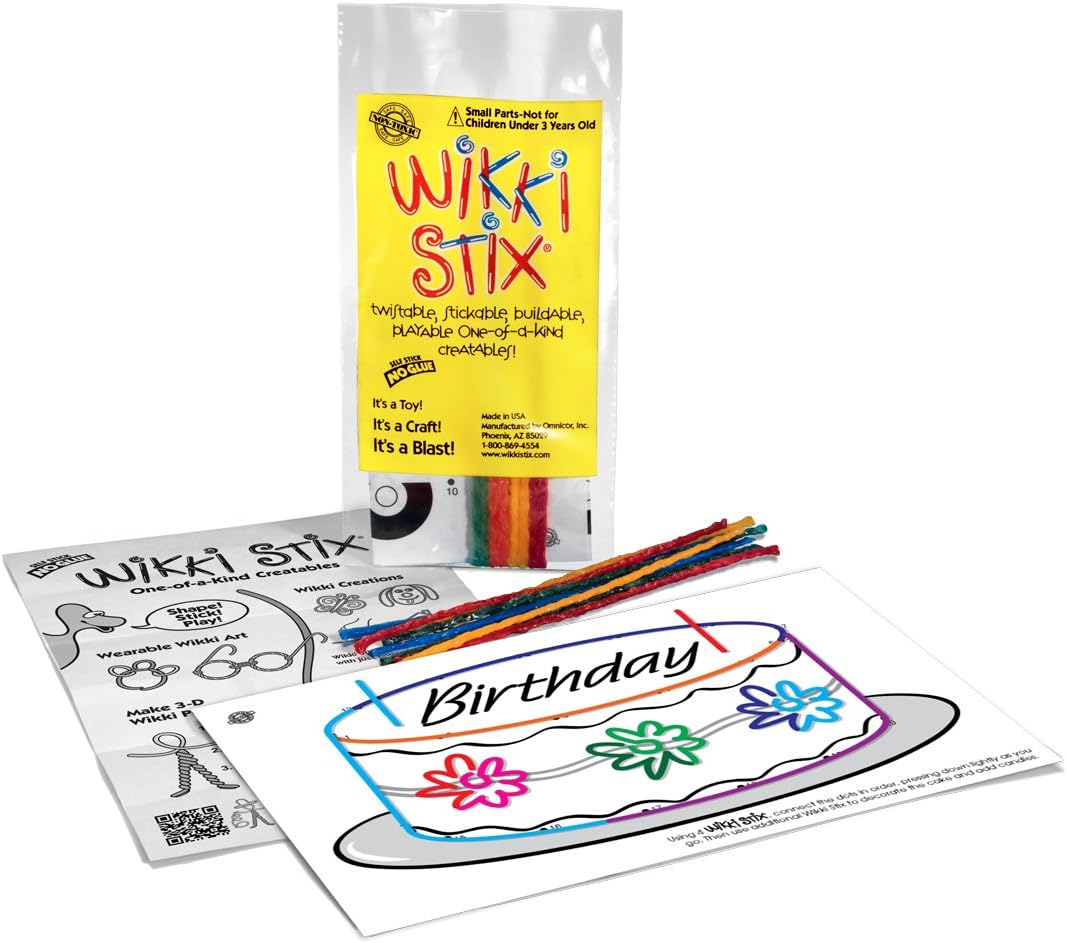 WikkiStix 108 Birthday Fun Favors, Pack of 20 Molding & Sculpting Sticks: Toys & Games
