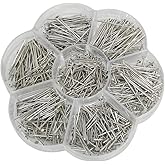 Chenkou Craft 700pcs Assorted of 7 Sizes Mix Flat Head Pins for Jewelry Making (Anti-Silver, Mix)