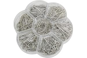 Chenkou Craft 700pcs Assorted of 7 Sizes Mix Flat Head Pins for Jewelry Making (Anti-Silver, Mix)