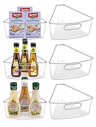 JEISSLIA Lazy Susan Cabinet Organizer Bins for