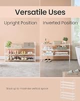SONGMICS 3-Tier Shoe Rack Storage Organizer 30x92x55 cm Pearl White LSA303W03 view 3