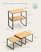SONGMICS Spice Rack Set of 2 Cabinet Shelves Expandable Stackable view 3