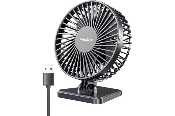 Gaiatop USB Desk Fan, Small But Powerful, Personal Quiet 3 Speeds Portable Fan, Adjustment Mini Table Desktop for Better Cool