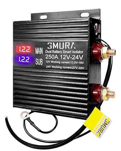 250 Amp Dual Battery Isolator Kit, Universal 12V/24V VSR Voltage ...