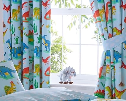 Dinosaurs Pencil Pleat Curtains 66x54 168x137cm Amazon Co Uk