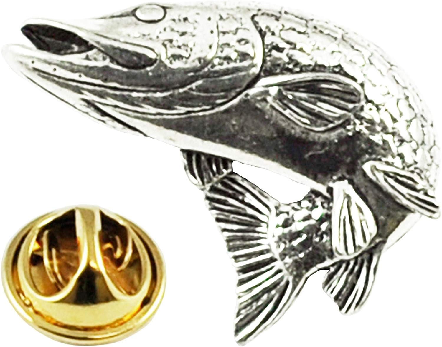 Ties PlanetTurning Pike Fish Pewter Lapel Pin Badge