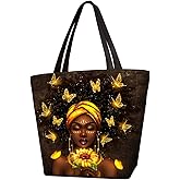 IAGM Afro Women Tote Bags African American Shoulder Bag Black Girl Magic Satchel Handbags For Shopping,Work,Grocery,Gym | Afro Women, Shopping, Work, Grocery, Gym